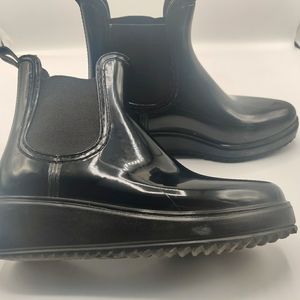 Black rubber booties